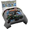 Jay Franco Kids Duvet Cover Set – 3 Piece Super Soft Bedding with Sham Pillowcase, Cover ONLY Comforter Not Included, Multi – Bluey, Queen(Grey – Monster Jam)