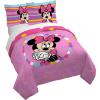 Jay Franco Kids Duvet Cover Set – 3 Piece Super Soft Bedding with Sham Pillowcase, Cover ONLY Comforter Not Included, Multi – Bluey, Queen(Pink – Minnie Mouse)