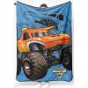 Jay Franco Kids Plush Throw Blanket – Soft & Comfy Throw for Couch or Bed – Cozy Home Décor for Living Room & Bedroom, Multi – Bluey, 46×60 – Throw Blanket(Blue – Monster Jam)