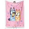 Jay Franco Kids Plush Throw Blanket – Soft & Comfy Throw for Couch or Bed – Cozy Home Décor for Living Room & Bedroom, Pink – Bluey, 40×50 – Travel Blanket(Pink – Bluey)