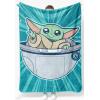 Jay Franco Kids Plush Throw Blanket – Soft & Comfy Throw for Couch or Bed – Cozy Home Décor for Living Room & Bedroom, Pink – Bluey, 40×50 – Travel Blanket(Teal – Mandalorian)