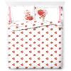 Jay Franco Kids Sheet Set with Fitted, Flat Sheets & Pillow Cover – Ultra-Soft Bedding with Pillowcase for Room Decor, White – Bluey, 4 Piece Full(White – Strawberry Shortcake)