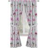 Jay Franco Window Curtains for Kids Bedroom 4-Piece Drape Set with 2 Tiebacks, Grey – Bluey, 42″ W x 63″ L (Pack of 2)(Grey – Minnie Mouse)