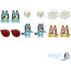 LUV HER Bluey Hypoallergenic Earrings for Girls Ages 4+ – Safe Stud & Fishhook Styles – Jewelry Gift for Sensitive Ears & Cartoon Lovers, 6 Pairs