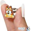 LUV HER Bluey Kids Jewelry: 4-Piece Adjustable Rings for Girls, Ring Sets with metal charm Fashion Girls Jewelry Ages 3+