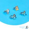 LUV HER Bluey Kids Jewelry: 4-Piece Adjustable Rings for Girls, Ring Sets with metal charm Fashion Girls Jewelry Ages 3+