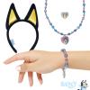 LUV HER Licensed BLUEY Headbands for Girls – Kids Jewelry – Dress Up Set All in one Giftable Box – Headband – Play Jewelry Set – 4pc (Toddler Headband, Necklace, Dress Up Bracelet, Ring) 4+
