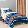 Saturday Park Bluey and Bingo Rainbow Clouds Twin Duvet Cover & Sham Set – 2 Piece 100% Organic Cotton Duvet Set – GOTS & Oeko-TEX Certified(Multi – Stripes)
