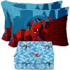 Sunny Side Up Bluey & Friends Full Sheet Set – 4 Piece Kids Bedding Set Includes Pillow Cover – Super Soft Microfiber Sheets(Blue – Spiderman)