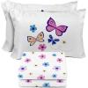 Sunny Side Up Bluey & Friends Full Sheet Set – 4 Piece Kids Bedding Set Includes Pillow Cover – Super Soft Microfiber Sheets(White – Flutter)