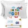 Sunny Side Up Bluey & Friends Full Sheet Set – 4 Piece Kids Bedding Set Includes Pillow Cover – Super Soft Microfiber Sheets(White – on the Go)
