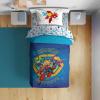 Sunny Side Up Bluey & Friends Toddler Comforter Set – 4 Piece Preschool Bedding Includes Comforter, Sheets & Pillow Cover – Super Soft Microfiber Bed Set(Blue – Iron Man & His Awesome Friends)