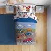 Sunny Side Up Bluey & Friends Toddler Comforter Set – 4 Piece Preschool Bedding Includes Comforter, Sheets & Pillow Cover – Super Soft Microfiber Bed Set(Multi – Construction Zone)