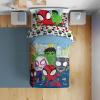 Sunny Side Up Bluey & Friends Toddler Comforter Set – 4 Piece Preschool Bedding Includes Comforter, Sheets & Pillow Cover – Super Soft Microfiber Bed Set(Multi – Spidey & Friends)