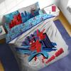 Sunny Side Up Bluey & Friends Toddler Comforter Set – 4 Piece Preschool Bedding Includes Comforter, Sheets & Pillow Cover – Super Soft Microfiber Bed Set(Gray – Spiderman)
