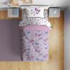 Sunny Side Up Bluey & Friends Toddler Comforter Set – 4 Piece Preschool Bedding Includes Comforter, Sheets & Pillow Cover – Super Soft Microfiber Bed Set(Purple – Butterfly)