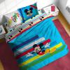 Sunny Side Up Bluey & Friends Toddler Comforter Set – 4 Piece Preschool Bedding Includes Comforter, Sheets & Pillow Cover – Super Soft Microfiber Bed Set(Blue – Mickey Mouse)