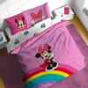 Sunny Side Up Bluey & Friends Toddler Comforter Set – 4 Piece Preschool Bedding Includes Comforter, Sheets & Pillow Cover – Super Soft Microfiber Bed Set(Pink – Minnie Mouse)