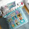Sunny Side Up Bluey & Friends Toddler Comforter Set – 4 Piece Preschool Bedding Includes Comforter, Sheets & Pillow Cover – Super Soft Microfiber Bed Set(Multi – Bluey)