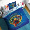 Sunny Side Up Bluey & Friends Toddler Comforter Set – 4 Piece Preschool Bedding Includes Comforter, Sheets & Pillow Cover – Super Soft Microfiber Bed Set(Blue – Iron Man & His Awesome Friends)