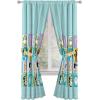 Sunny Side Up Window Curtains for Kids Bedroom 4-Piece Drape Set with 2 Tiebacks, Teal – Bluey, 42″ W x 63″ L (Pack of 2)(Teal – Bluey)