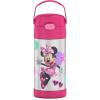 THERMOS FUNTAINER Water Bottle with Straw – 12 Ounce – Kids Stainless Steel Vacuum Insulated Water Bottle with Lid, Bluey(Minnie Mouse)