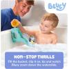 TOMY Toomies Bluey’s Water Slide – Includes Water Slide with Suction Cup, Clip On Bucket and Bluey Figure – Interactive Toddler Bath Toys – Ages 18 Months and Up