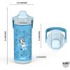 Zak Designs Beacon Insulated Bottle, Bluey – 14 oz – Durable Stainless Steel – Double-Wall Vacuum Insulation, Silicone Spout & Push-Button, Leak-Proof Lid – Dishwasher Safe