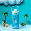 Zak Designs Beacon Insulated Bottle, Bluey – 14 oz – Durable Stainless Steel – Double-Wall Vacuum Insulation, Silicone Spout & Push-Button, Leak-Proof Lid – Dishwasher Safe