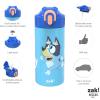 Zak Designs Bluey 14 oz Double Wall Vacuum Insulated Thermal Kids Water Bottle, 18/8 Stainless Steel, Flip-Up Straw Spout, Locking Spout Cover, Durable Cup for Sports or Travel
