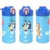 Zak Designs Bluey 14 oz Double Wall Vacuum Insulated Thermal Kids Water Bottle, 18/8 Stainless Steel, Flip-Up Straw Spout, Locking Spout Cover, Durable Cup for Sports or Travel