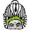 AI ACCESSORY INNOVATIONS Bluey Big Face Mini Cosplay PU Backpack Purse, Shoulder Bag with Epoxy Filled Metal Pineapple Charm, 10.5 Inch, Adjustable Straps, Faux Leather(Beetlejuice)