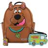 AI ACCESSORY INNOVATIONS Bluey Big Face Mini Cosplay PU Backpack Purse, Shoulder Bag with Epoxy Filled Metal Pineapple Charm, 10.5 Inch, Adjustable Straps, Faux Leather(Scooby Doo)