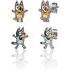 Bingo and Bluey Earrings for Girls Official License, Girls Stud Earrings 2 Pairs, Bluey Jewelry