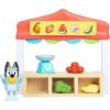 Bluey 2-Sided Treehouse Playset, 11”, Action-Packed Tree Toys Set with 4 Accessories and 2.5” Articulated Figure, Animal Toys for Kids Ages 3+(Farmers Market)