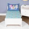 Bluey 4 Piece Toddler Bedding Set – Includes Comforter, Sheet Set – Fitted Top Sheet Reversible Pillowcase for Boys or Girls Bed, Blue(Bluey Sheet Set)