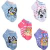 Bluey 5PK CHEER SHORTIE SOCKS(Blue Sky (5-pack))