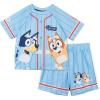 Bluey Athletic Mesh Baseball Jersey T-Shirt and Shorts Outfit Set Infant to Big Kid Sizes (12 Months – 10-12)(Blue)