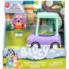 Bluey Basic 4WD Toddler Toy Car, 3” Articulated Figure with Flip-Up Sunnies, Immersive Car Toys for Kids of Age 3+(Granny Car & Janet)