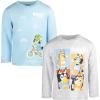 Bluey Bingo Dad Mom 2 Pack T-Shirts Toddler to Little Kid(Blue/Gray)