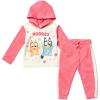 Bluey Bingo Girls Fleece Top and Pants Toddler to Little Kid(Pink / White)