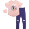 Bluey Bingo Girls T-Shirt Leggings and Scrunchie 3 Piece Outfit Set Toddler to Little Kid(Pink)