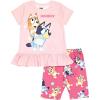 Bluey Bingo Girls T-Shirt and Shorts Outfit Set Toddler to Big Kid(Pink)