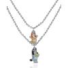 Bluey Bingo Necklaces for Girls Official License, 16″ / 17″+3″ Layered Necklace(Blue and Orange)