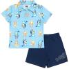Bluey Bingo Polo Shirt and Shorts Toddler to Little Kid(Blue)