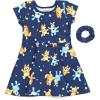 Bluey Bingo Skater Dress and Scrunchie Infant to Big Kid(Blue)