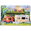 Bluey Caravan Adventure Playset, with 2.5″ Jean Luc Figure, Multicolor(Caravan Playset  Three Figures  & 4WD Vehicle Bundle)