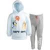 Bluey Fleece Pullover Hoodie and Pants Outfit Set Toddler to Little Kid Sizes (2T – 7-8)(Blue / Grey)