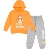 Bluey Fleece Pullover Hoodie and Pants Outfit Set Toddler to Little Kid Sizes (2T – 7-8)(Orange / Gray)