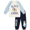 Bluey Fleece Sweatshirt and Jogger Pants Outfit Set Infant to Big Kid Sizes (12 Months – 14-16)(White / Navy)